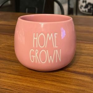 RAE DUNN “Home Grown” Pink Small Round Mini Planter
